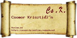 Csomor Krisztián névjegykártya